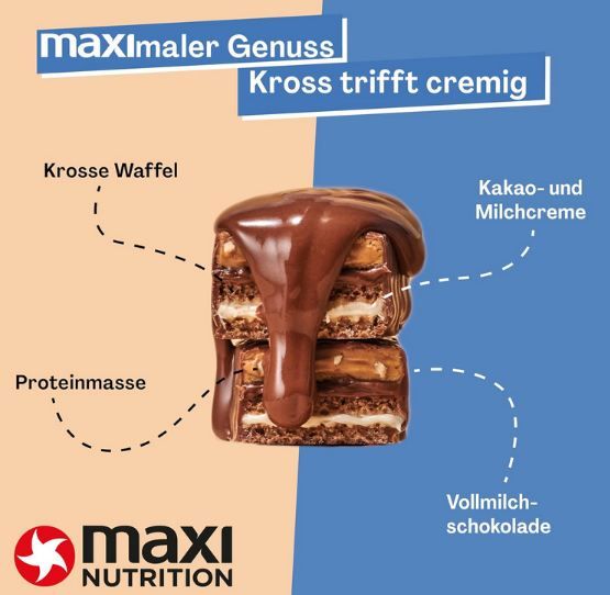 🍫 12er Pack MaxiNutrition Milk & Coconut Protein Waffle Bar ab 16€ (statt 21€)