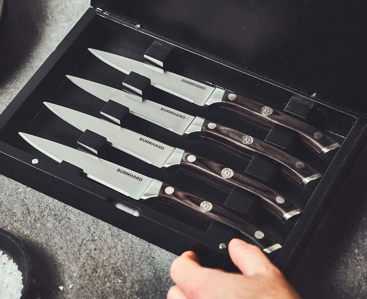 🥩 Burnhard Steakmesser Set mit Pakka Holzgriff, 4 tlg. für 35,90€ (statt 47€)