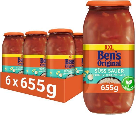 🍛 6er Pack Bens Original Sauce Süss-Sauer ohne Zuckerzusatz, 655g ab 16€ (statt 24€) 🍛 6er Pack Bens Original Sauce Süss Sauer ohne Zuckerzusatz, 655g ab 16€ (statt 24€)