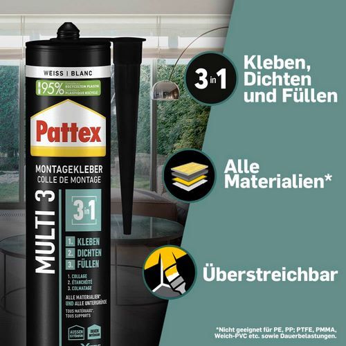 🏚️ Pattex Montage Multi 3 - 3in1 Montagekleber, 390g ab 8€ (statt 15€) 🏚️ Pattex Montage Multi 3 3in1 Montagekleber, 390g ab 8€ (statt 15€)