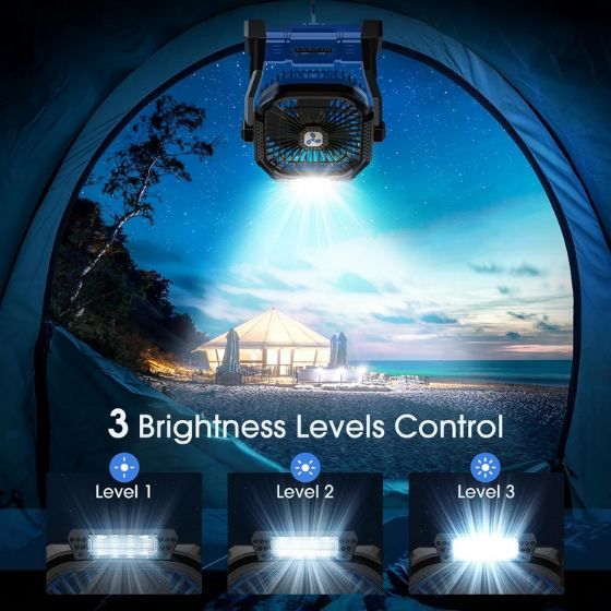 💨 PDBEST Akku Ventilator mit LED Laterne, 20.000mAh für 27,99€ (statt 56€)