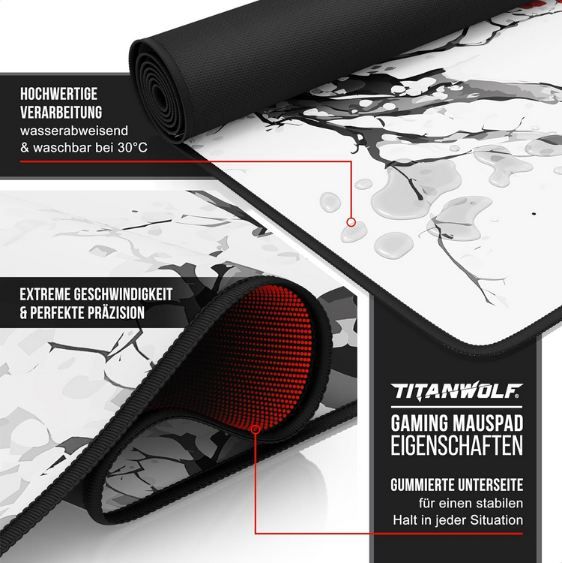 🖱️ Titanwolf Japan Ink Painting XXXL Mauspad, 120x60cm für 25,42€ (statt 30€)