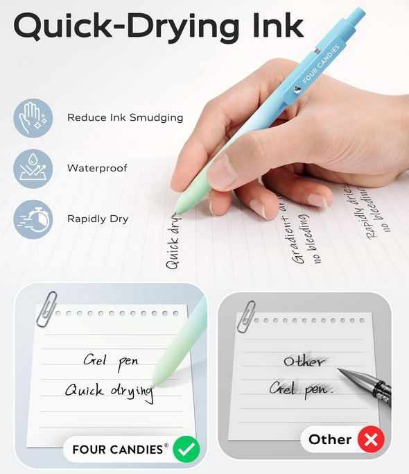 🖊️ 5er Pack Four Candies Gelstifte mit Clip für 6,99€ (statt 10€)