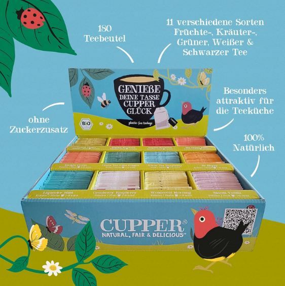 đ” CUPPER Bio Tee Probierbox mit 180 Teebeutel in 11 Sorten ab 22⏠(statt 28âŹ) đ” CUPPER Bio Tee Probierbox mit 180 Teebeutel in 11 Sorten ab 22⏠(statt 28âŹ)