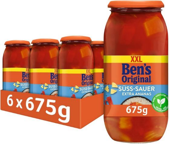 🍛 6er Pack Bens Original Süß Sauer & Extra Ananas, 675g ab 16,15€ (statt 24€)