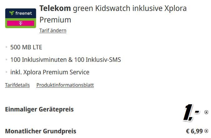 ⌚️ Xplora X6 Play Kinder-Smartwatch für 1€ + Telekom-Tarif mit 500MB + 100 Min./SMS für 6,99€ mtl. ⌚️ Xplora X6 Play Kinder Smartwatch für 1€ + Telekom Tarif mit 500MB + 100 Min./SMS für 6,99€ mtl.