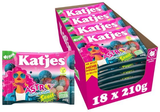 🍬 18er Pack Katjes Astro Queen of Stars Sauer, 3,78kg! ab 19€ (statt 25€)