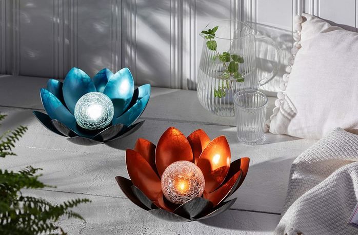🪷 Dehner Lotus Metall Solarleuchte, 27,5cm, Höhe 12cm für 20,59€ (statt 31€)