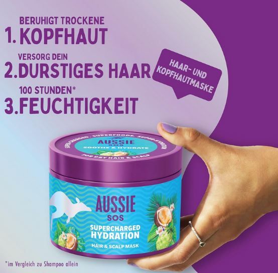 🪮 Aussie SOS Supercharged Hydration Haar & Kopfhautmaske ab 6,38€ (statt 12€)