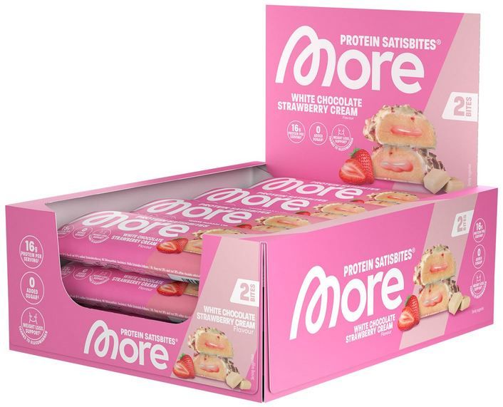 🍫 12er Pack MORE White Chocolate Strawberry Cream Satisbites für 26,49€ (statt 36€)