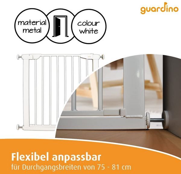 🚪 Reer Guardino Türschutzgitter, 75 81 cm für 29,99€ (statt 46€)