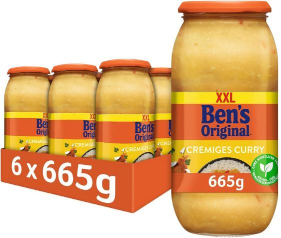 🍛 6er Pack Bens Original Cremiges Curry XXL, 665g ab 16€ (statt 24€)