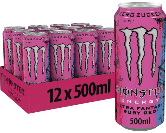 🥤 12er Pack Monster Energy Ultra Fantasy Ruby Red für 12,65€ (statt 19€)   1,05€ pro Dose