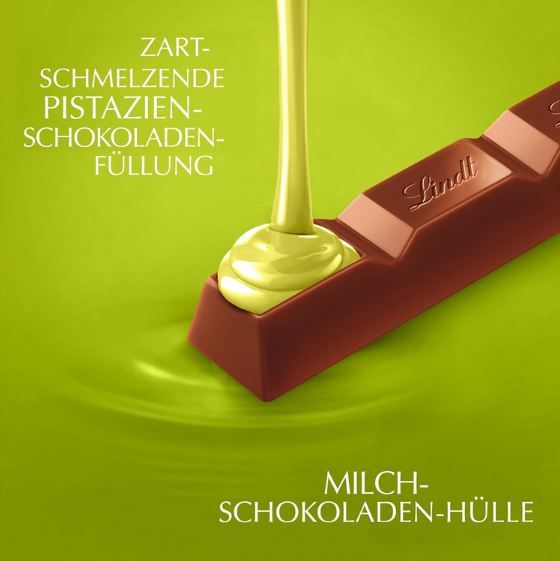 🍫 4 x Lindt Lindor Stick Pistazie, 38g ab 5€ (statt 7€)