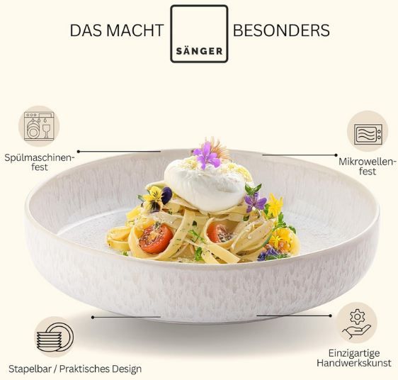 🍝 Sänger Korfu Steingut Pastaschalen Set, 4-tlg. für 67,99€ (statt 80€) 🍝 Sänger Korfu Steingut Pastaschalen Set, 4 tlg. für 67,99€ (statt 80€)