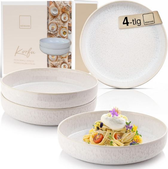 🍝 Sänger Korfu Steingut Pastaschalen Set, 4-tlg. für 67,99€ (statt 80€)