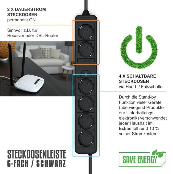 🔌 CSL 6-Fach Steckdosenleiste mit Fußschalter für 19,91€ (statt 25€) 🔌 CSL 6 Fach Steckdosenleiste mit Fußschalter für 19,91€ (statt 25€)