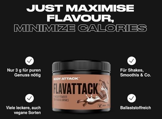 🍌 Body Attack Flavattack Banana Split Flavour Pulver, 250g für 11,99€ (statt 19€)