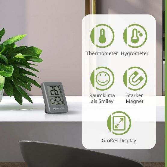🌡️ 3er Set Bresser Temeo Digitale Thermo  & Hygrometer für 7,96€ (statt 13€)