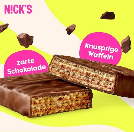 🍫 24er Pack NICKS Low Carb Chocolate Wafer ab 18,97€ (statt 28€)