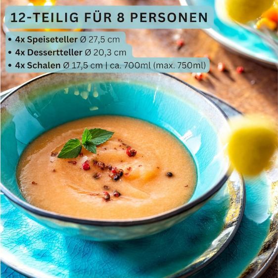 🍽️ Sänger Capri Steingut Geschirrset, 12-tlg. für 101,99€ (statt 124€) 🍽️ Sänger Capri Steingut Geschirrset, 12 tlg. für 101,99€ (statt 124€)