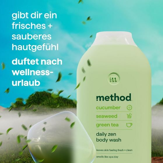 🧴 Method Daily Zen, Gurke, Seetang & Grüntee Duschgel, 532ml ab 4,74€ (statt 7€)