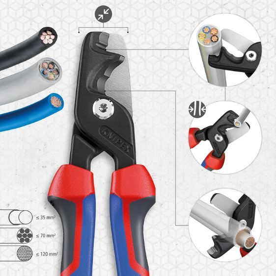 🔌 Knipex StepCut XL Kabelschere mit Stufenschnitt, 225mm für 40,79€ (statt 48€)