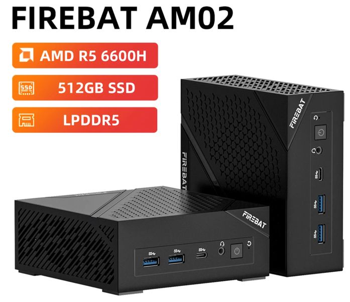 🖥️ FIREBAT Mini-PC AM02L mit AMD 6600H, 16 GB LPDDR5 & 512 GB für 349,99€ (statt 400€)