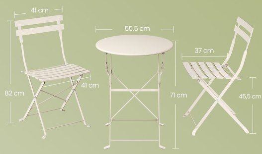 ️🪑 SONGMICS Balkonmöbel Set mit 1 Klapptisch und 2 Stühlen für 52,99€ (statt 70€)