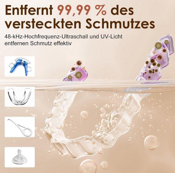 🦷💍 Topipop 45K Hz UV Ultraschallreiniger (200 ml) für 19,99€ (statt 30€)