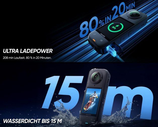 🤳 Insta360 X5 Must Have Bundle wasserdichte 8K 360° Kamera für 565€ (statt 700€)