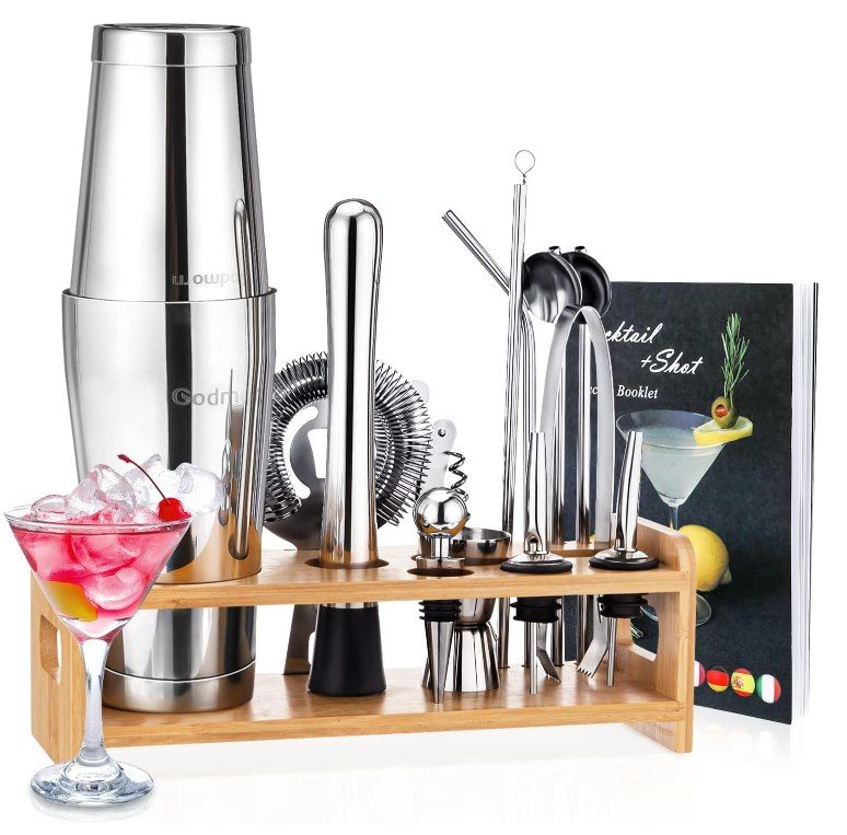 🍹 Godmorn Boston Cocktail Shaker Set mit viel Zubehör für 14,99€ (statt 30€)