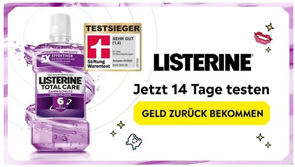 🩸 Listerine Total Care Mundspülung gratis ausprobieren