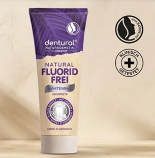 Mit Marktguru dentural Zahnpasta Natural flouridfrei Whitening gratis erhalten