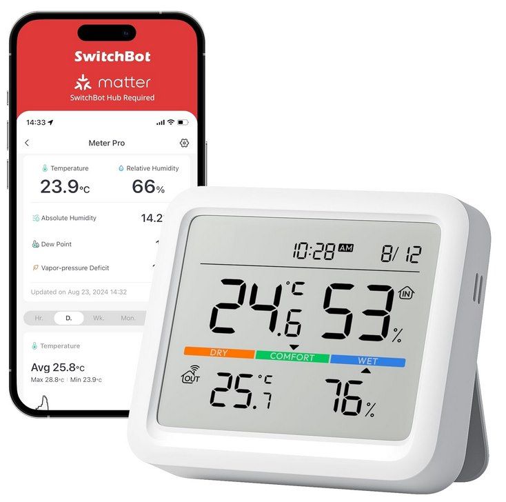 🌡️ SwitchBot Meter Pro Wetterstation mit Thermometer & Hygrometer für 23,93€ (statt 38€)