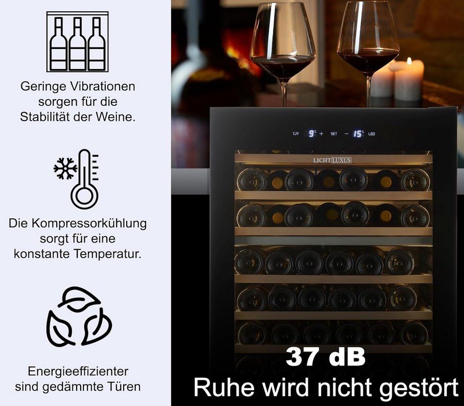 🍾LichtLuxus Weinkühlschrank mit 2 Zonen für 71 Flaschen für 449€  (statt 700€)