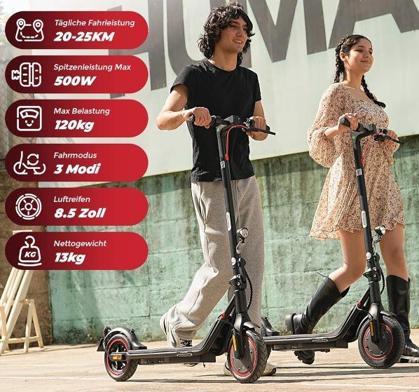 🛴 iScooter i8m E-Scooter mit 500W & 25km Reichweite für 229,99€ (statt 280€) - mit ABE 🛴 iScooter i8m E Scooter mit 500W & 25km Reichweite für 229,99€ (statt 280€) mit ABE
