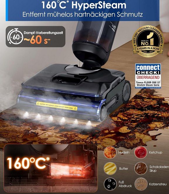 💦 Tineco Floor One S7 Stretch Steam Nass Trockensauger für 488,79€ (statt 550€)