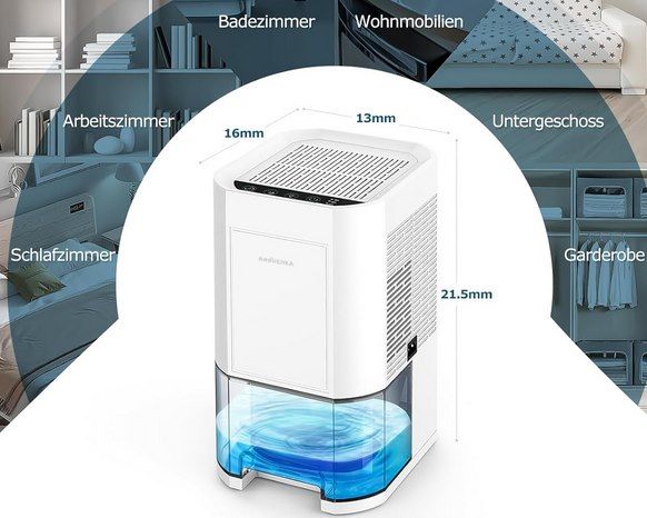 💦 BOOHENKA Luftentfeuchter mit 1,2L für bis zu 20m² für 29,99€ (statt 36€)