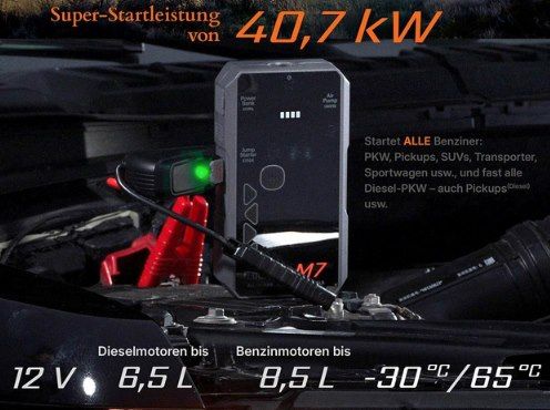 🔋 Luckfire M7 – Starthilfe, Powerbank & Kompressor mit 60Wh & 2.750 A für 84,49€ (statt 123€) 🔋 Luckfire M7 – Starthilfe, Powerbank & Kompressor mit 60Wh & 2.750 A für 84,49€ (statt 123€)