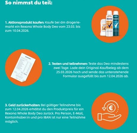 dm: Rexona Whole Body Deo gratis ausprobieren