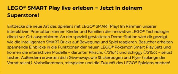 đ©Smyths Toys Stores: LEGO SMART PLAY live erleben đ©Smyths Toys Stores: LEGO SMART PLAY live erleben