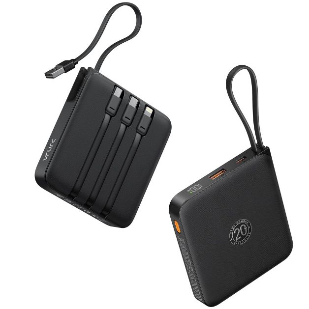 🔋 VRURC 22.5W QC3.0 20.000mAh Powerbank mit 4 Kabel für 13,74€ (statt 24€)