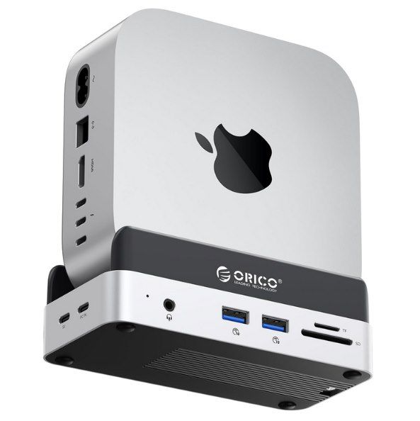 🍎 ORICIO Mac Mini M4 Dock & Ständer mit NVMe SSD Gehäuse, USB C Hub für 39,99€ (statt 80€)
