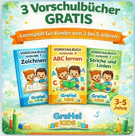 GreHei Kids: Drei Vorschulbücher als PDF oder digital gratis