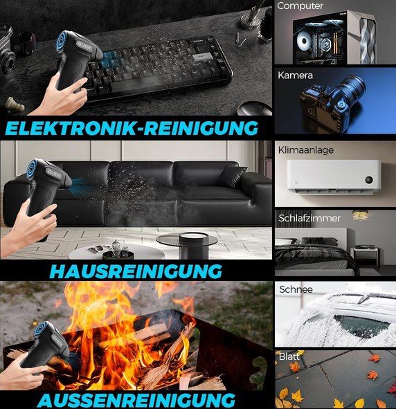 🌬️ GLIESE elektr. Druckluftreiniger & Staubbläse, 200.000 U/min für 28,79€ (statt 36€)