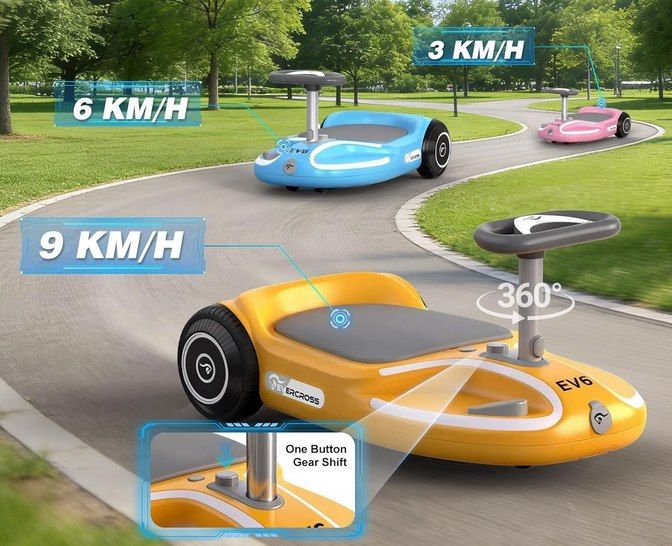 👩‍👦 EVERCROSS EV6 Kinder Elektroauto mit 90W Motor, LEDs & Bluetooth für 109,79€ (statt 180€)