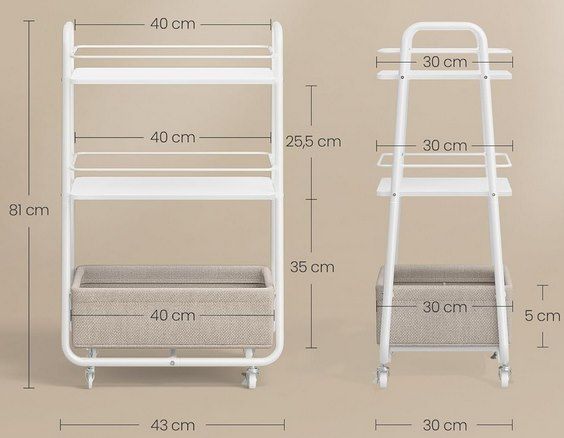 VASAGLE LILEA Rollwagen mit Korb aus Stoff für 17,91€ (statt 26€)