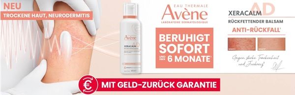 XeraCalm A.D Pflegeprodukt ausprobieren, bei Unzufriedenheit Geld zurück