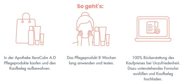 XeraCalm A.D Pflegeprodukt ausprobieren, bei Unzufriedenheit Geld zurück